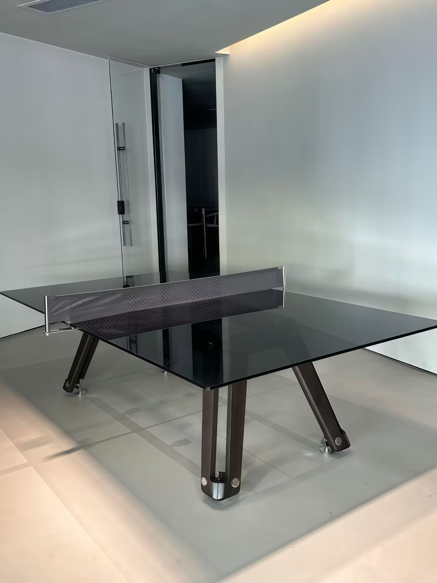 Italian Design Artistic Standard Metal Crystal Glass Ping Pong Tables