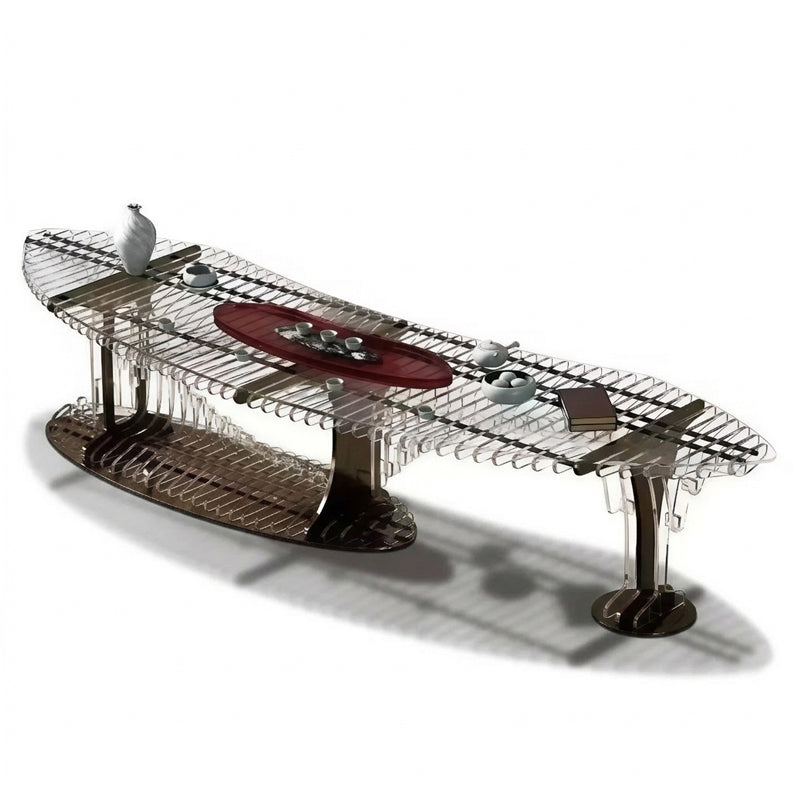 Unique Artistic Stainless Steel Irregular Acrylic Customize Tea Table