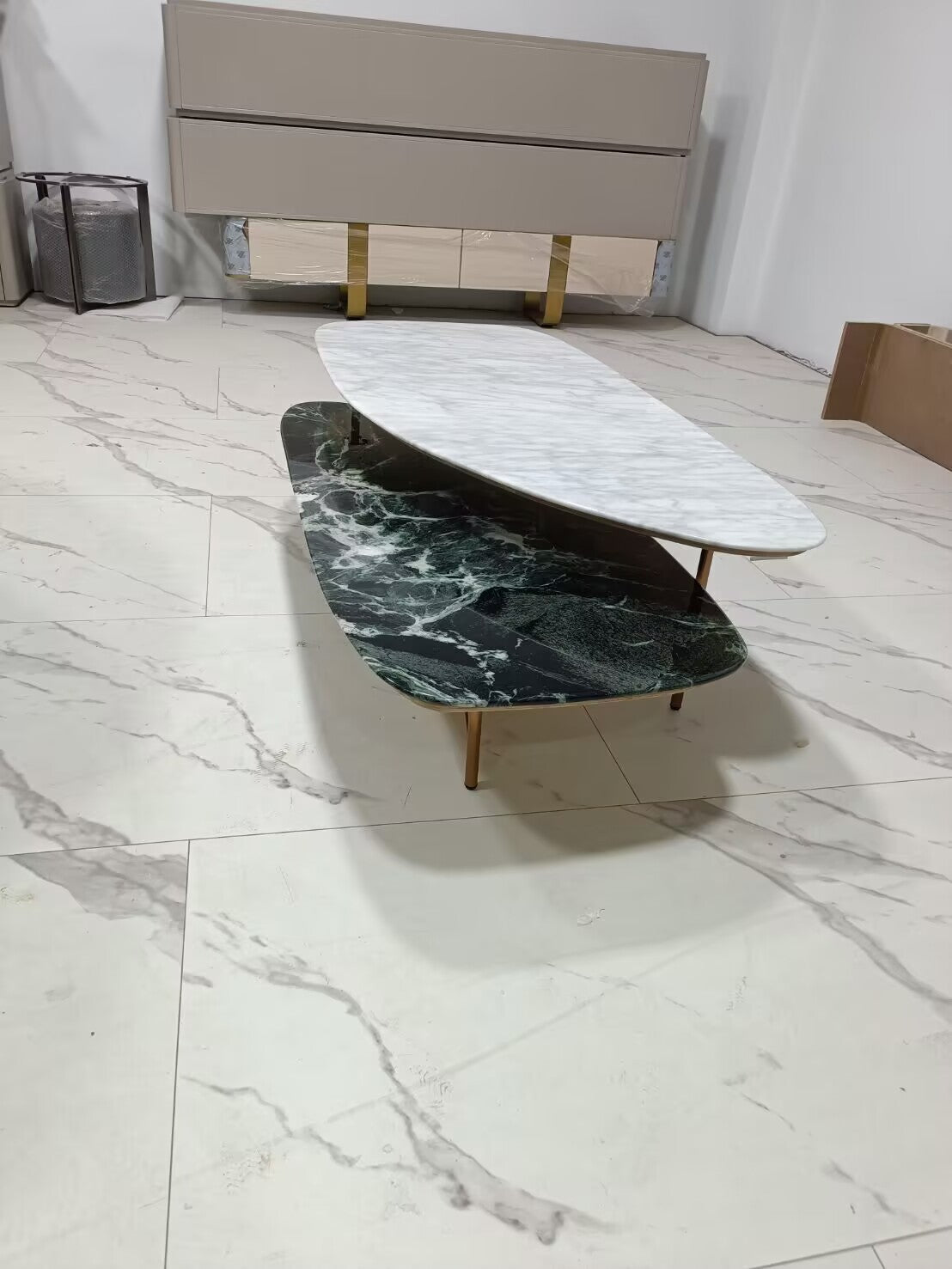 Trapeze Italian Creative Natural Marble High End Coffee Table