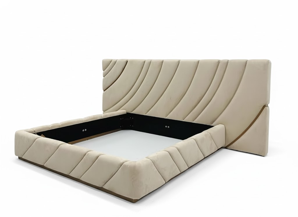 Ultrasound Modern Luxury Minimalist Leather Wide Screen Bed