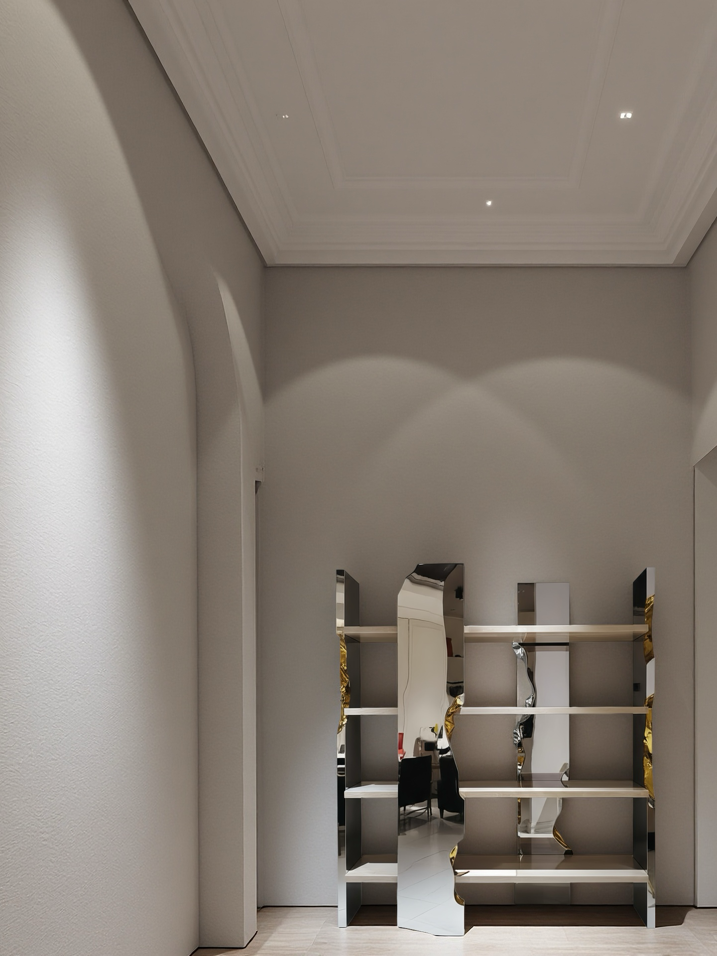 Unique luxurious crackle Stainless steel bookshelf