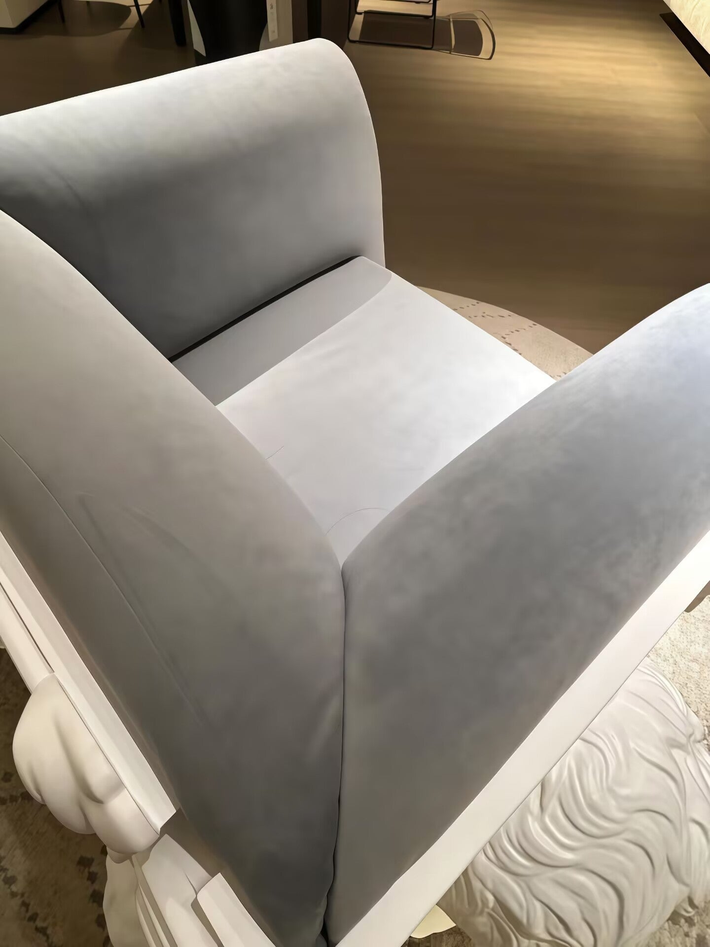 VERSAILLES Modern light luxury solid wood carved fabric sofa