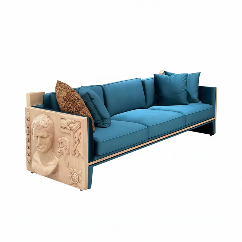 VERSAILLES Modern light luxury solid wood carved fabric sofa