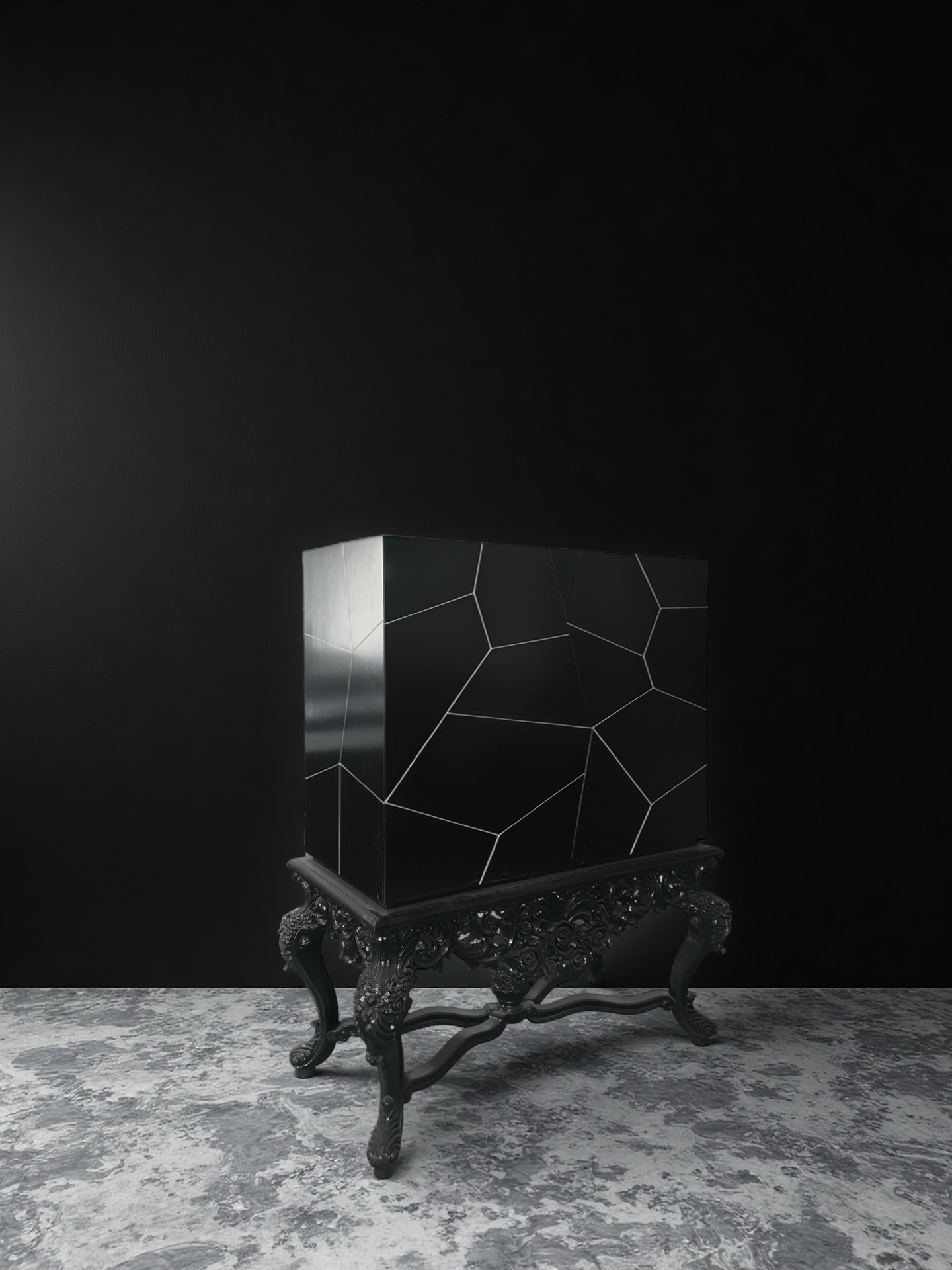 VICTORIA High-end solid wood carved wine cabinet