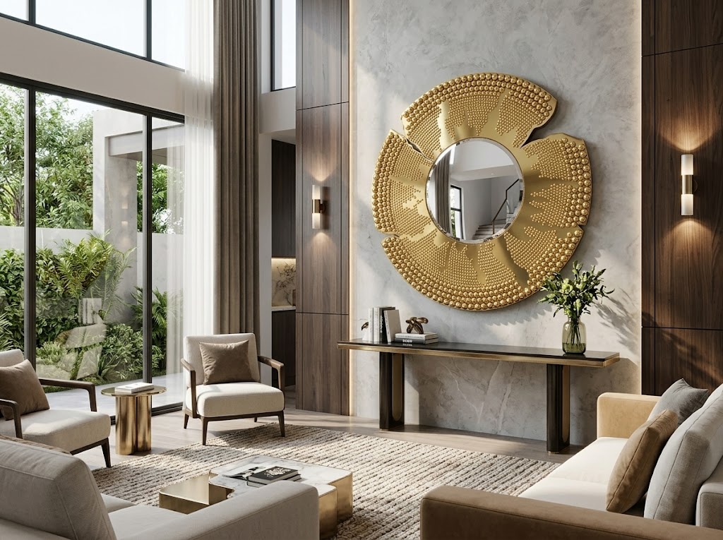 Valentina Luxurious Upscale Metal Irregular Artistic Decorative Mirror