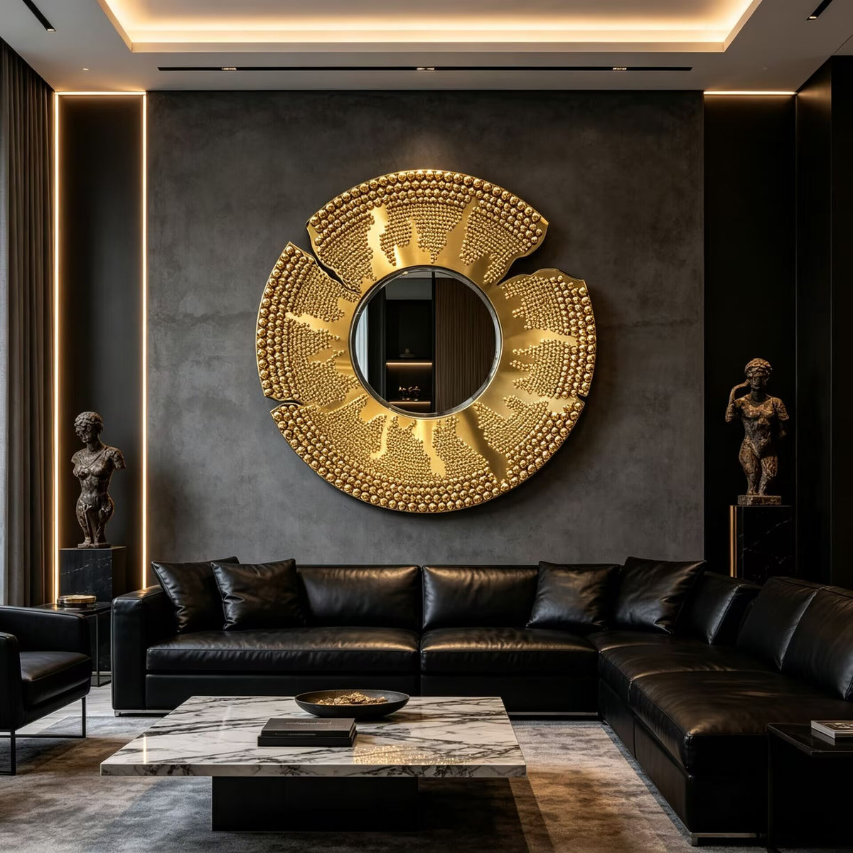 Valentina Luxurious Upscale Metal Irregular Artistic Decorative Mirror