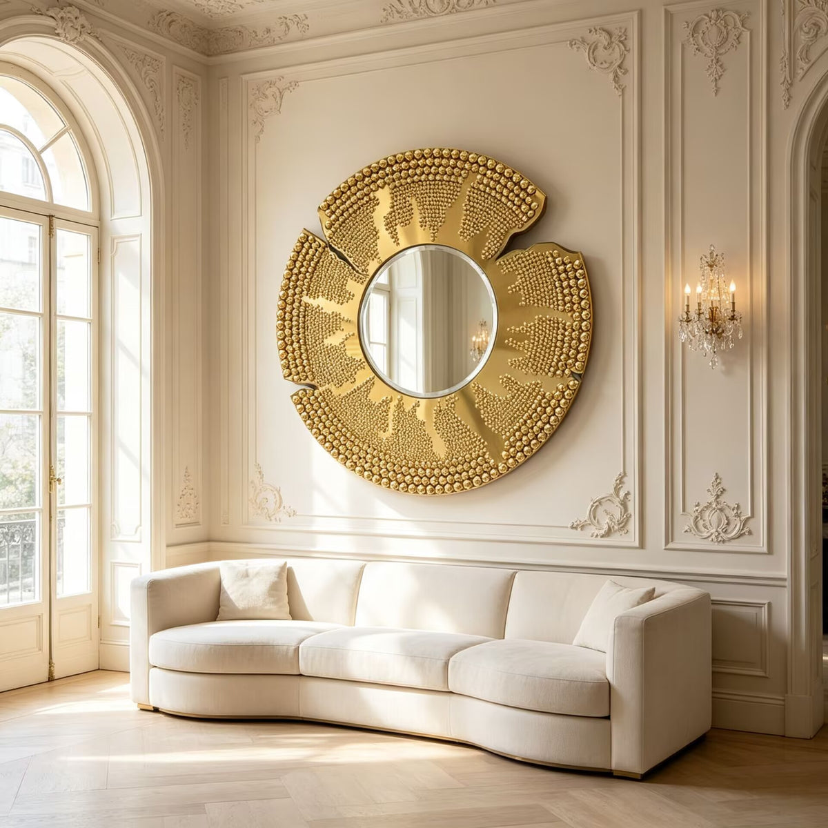 Valentina Luxurious Upscale Metal Irregular Artistic Decorative Mirror