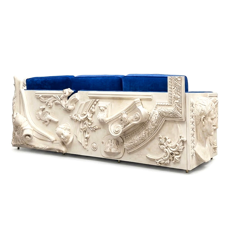 Versailles High-End Solid Wood Artistic Relief Fabric Multi-Seat Sofa