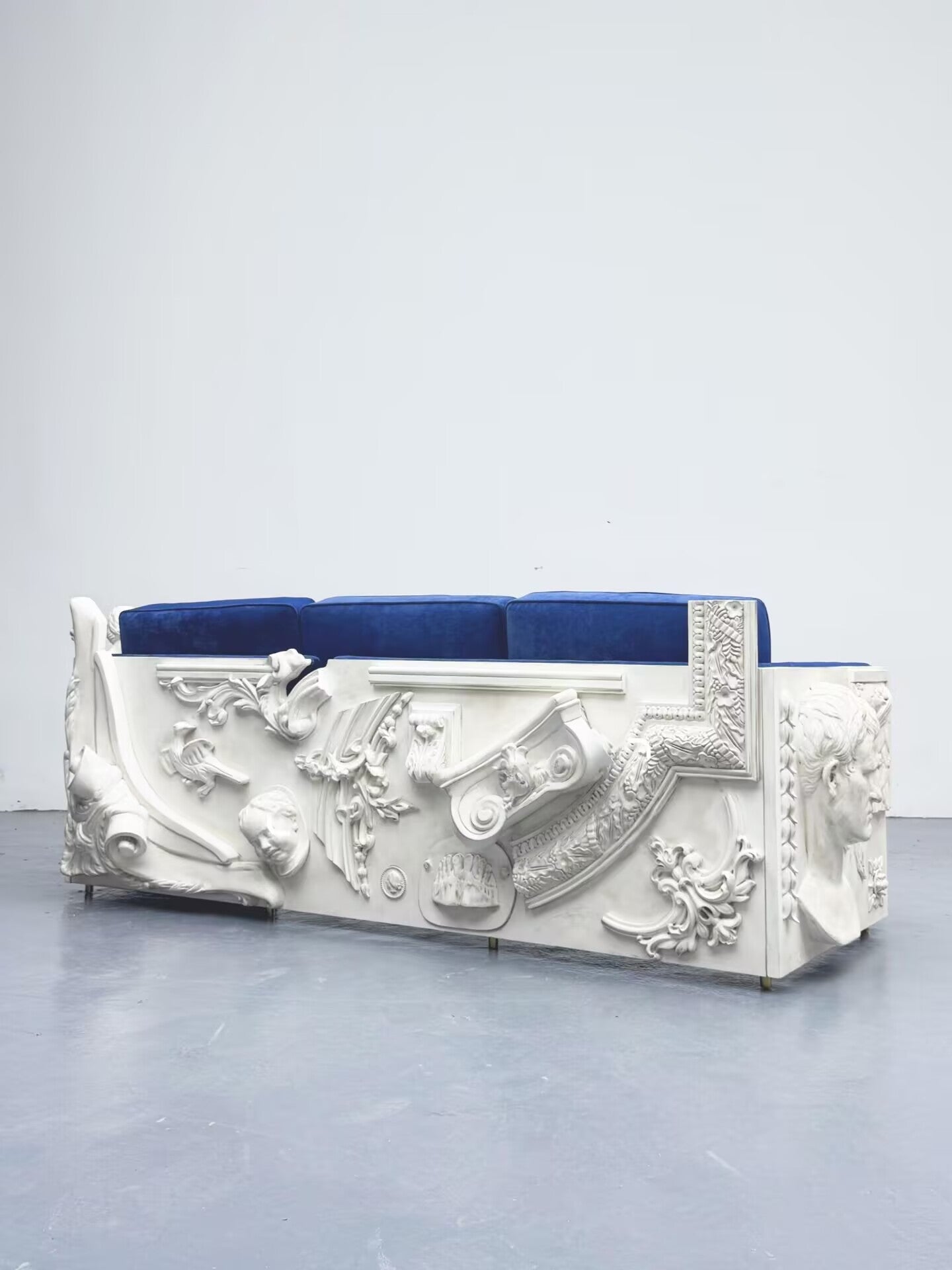Versailles High-End Solid Wood Artistic Relief Fabric Multi-Seat Sofa