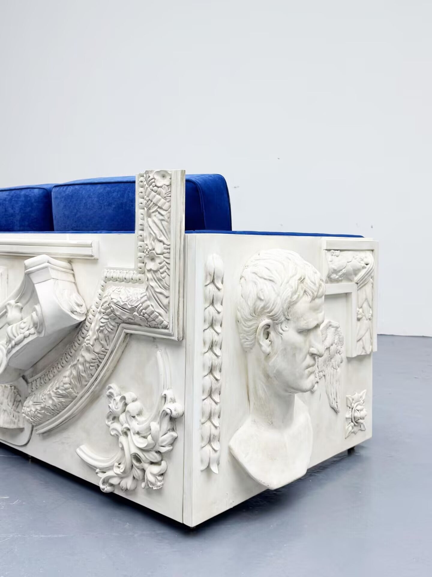 Versailles High-End Solid Wood Artistic Relief Fabric Multi-Seat Sofa