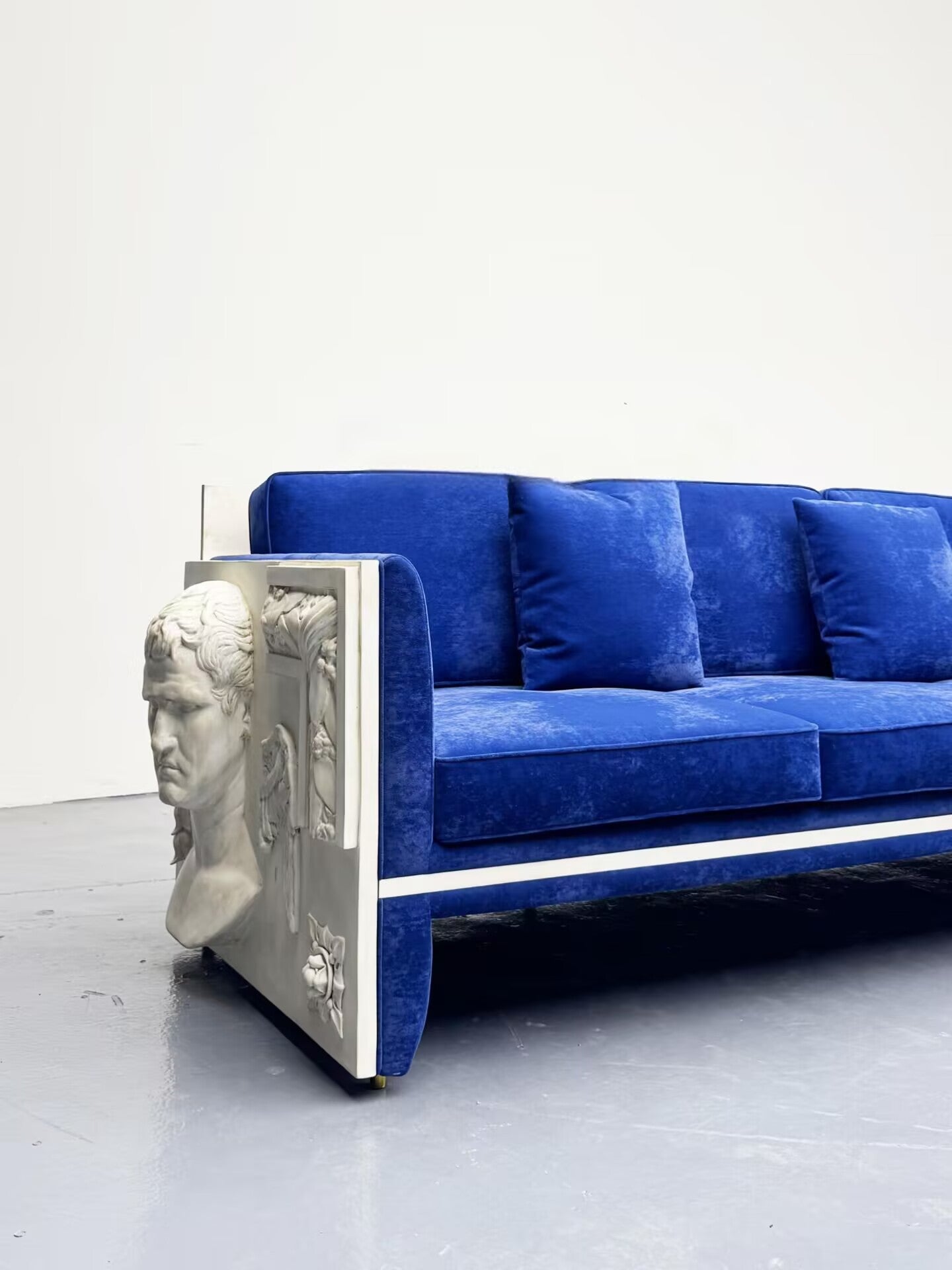 Versailles High-End Solid Wood Artistic Relief Fabric Multi-Seat Sofa