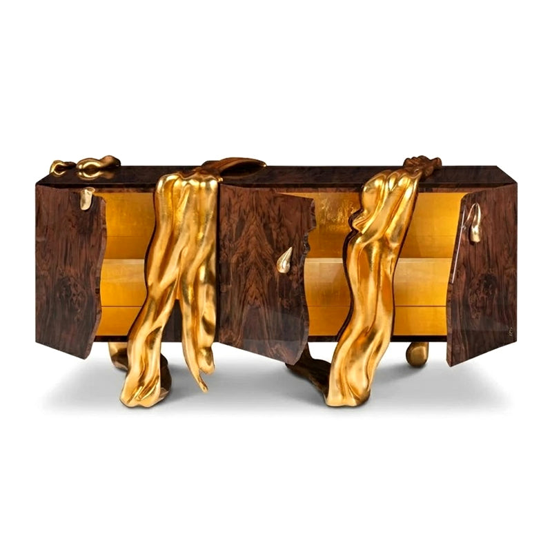 Vesuvio Modern High-End Unique Solid Wood Carving Sideboard