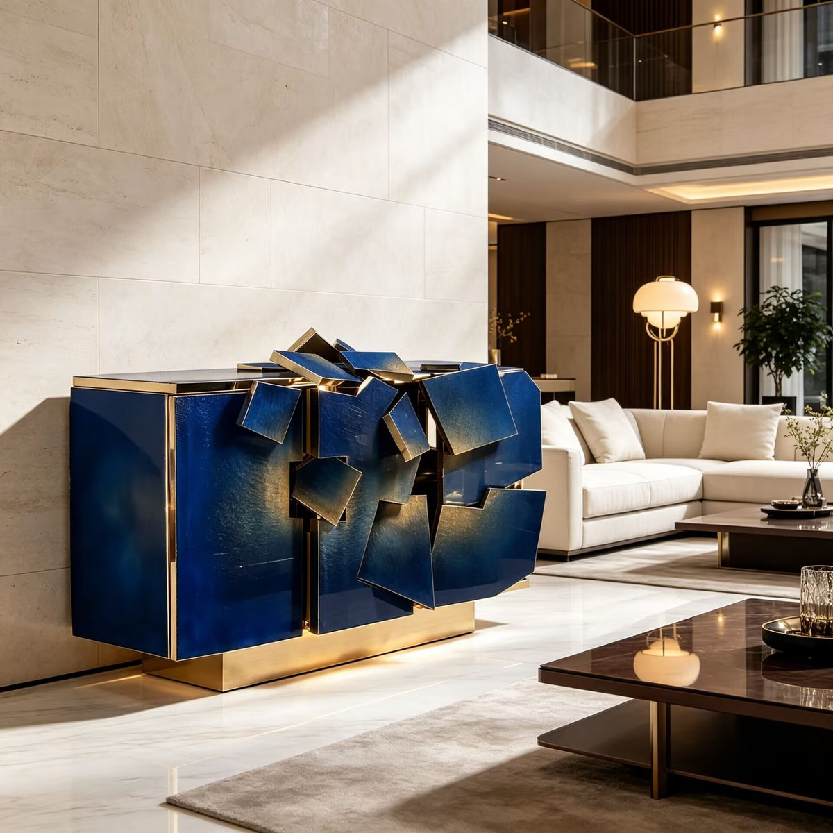 Vibration Core Luxury Artistic Designer Metal Customize Side Cabinet