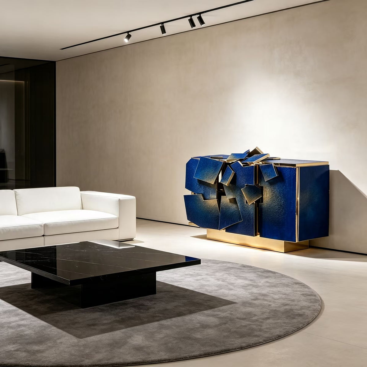 Vibration Core Luxury Artistic Designer Metal Customize Side Cabinet