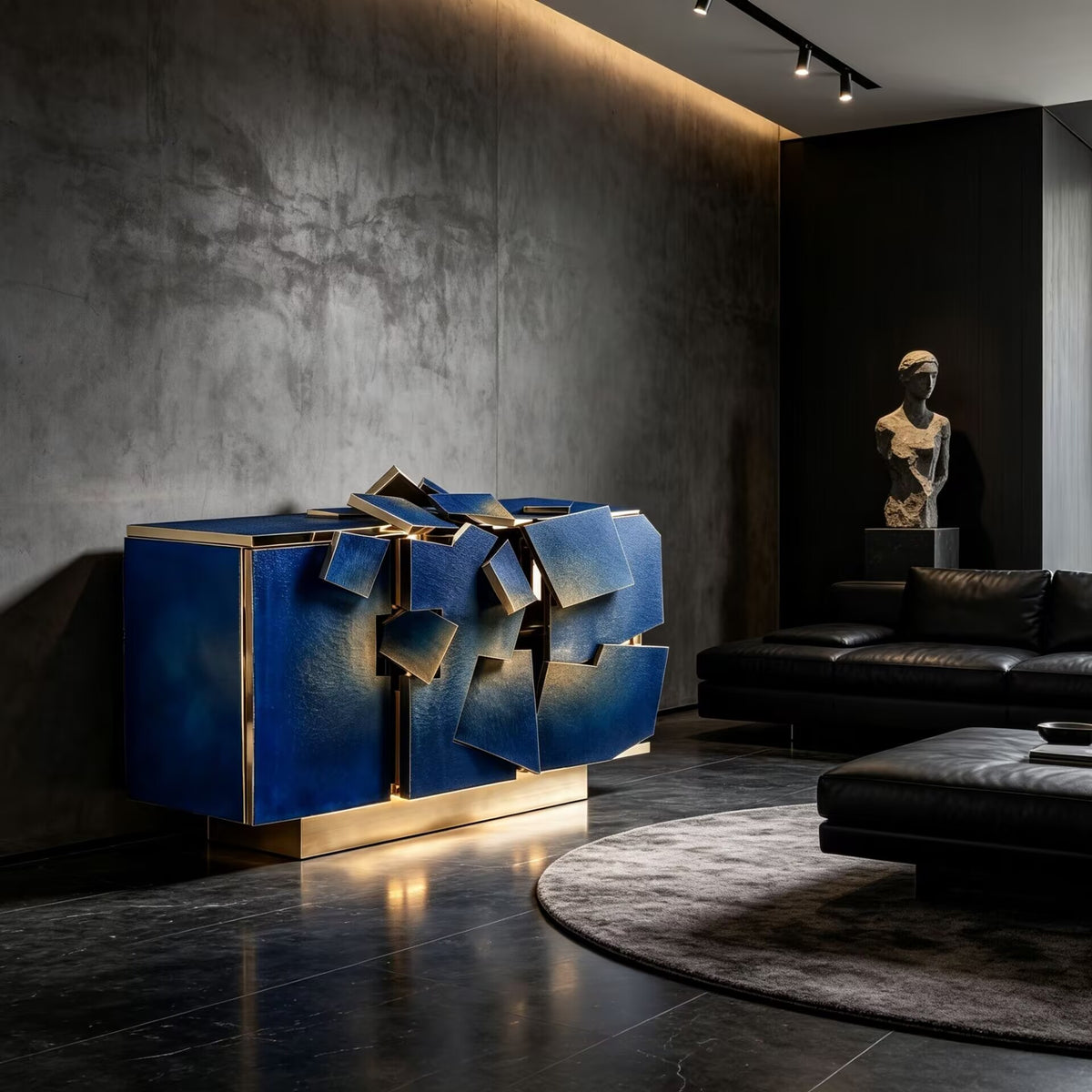 Vibration Core Luxury Artistic Designer Metal Customize Side Cabinet