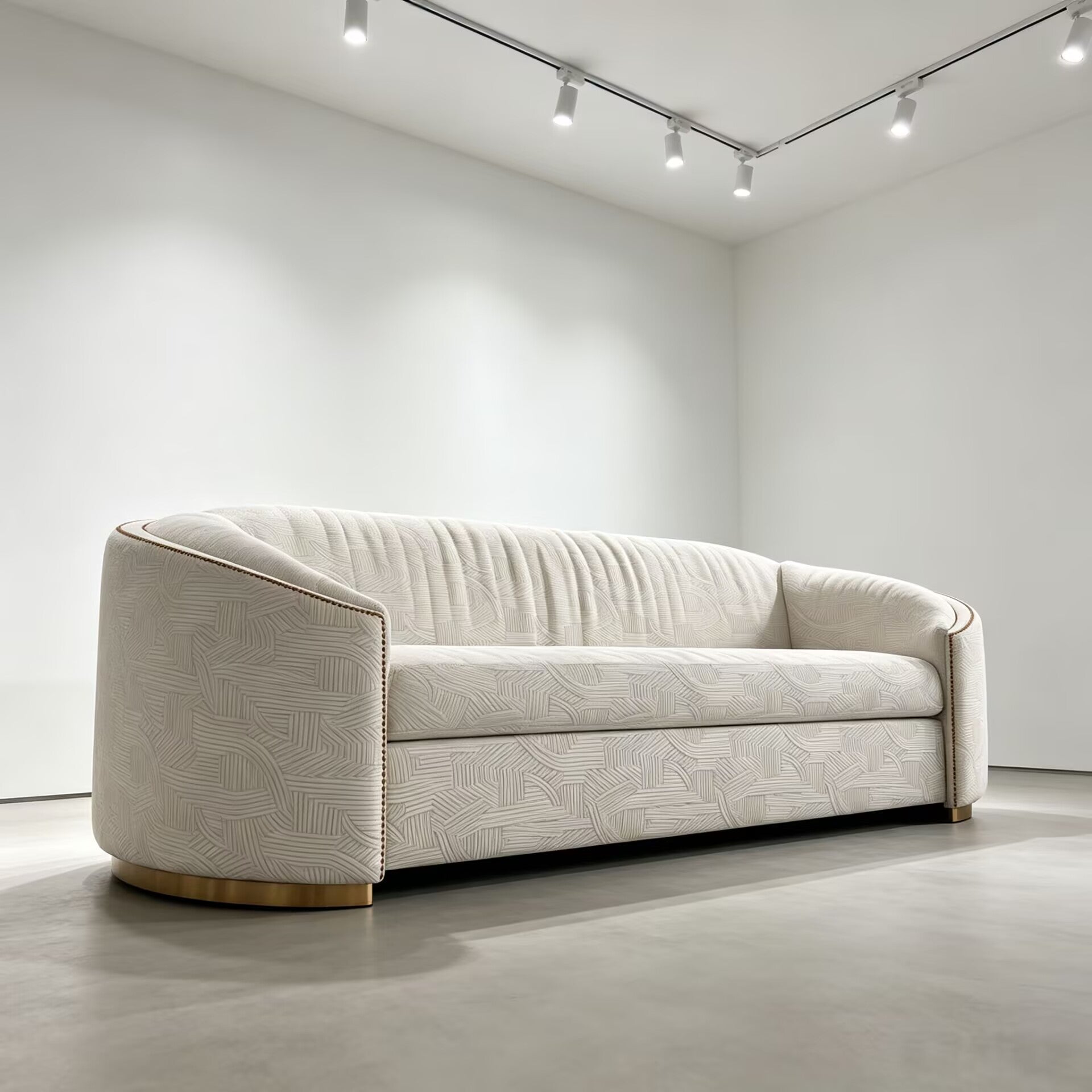Wales Modern Minimalist Solid Wood Artistic Straight Fabric Sofa