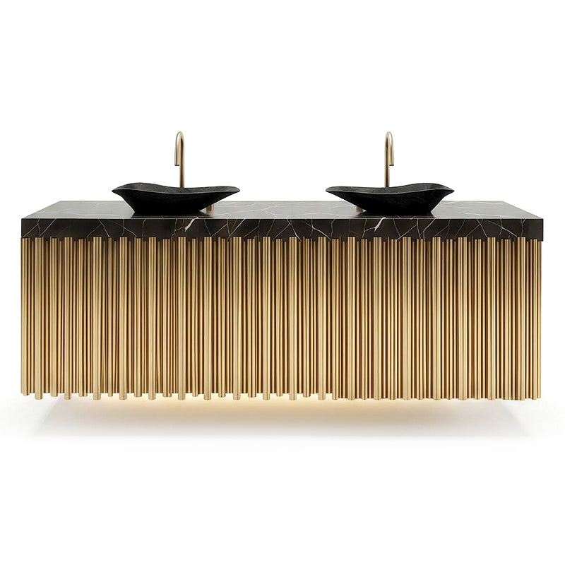 Villa Bathroom Modern Artistic Metal Creativity Marble Washbasin
