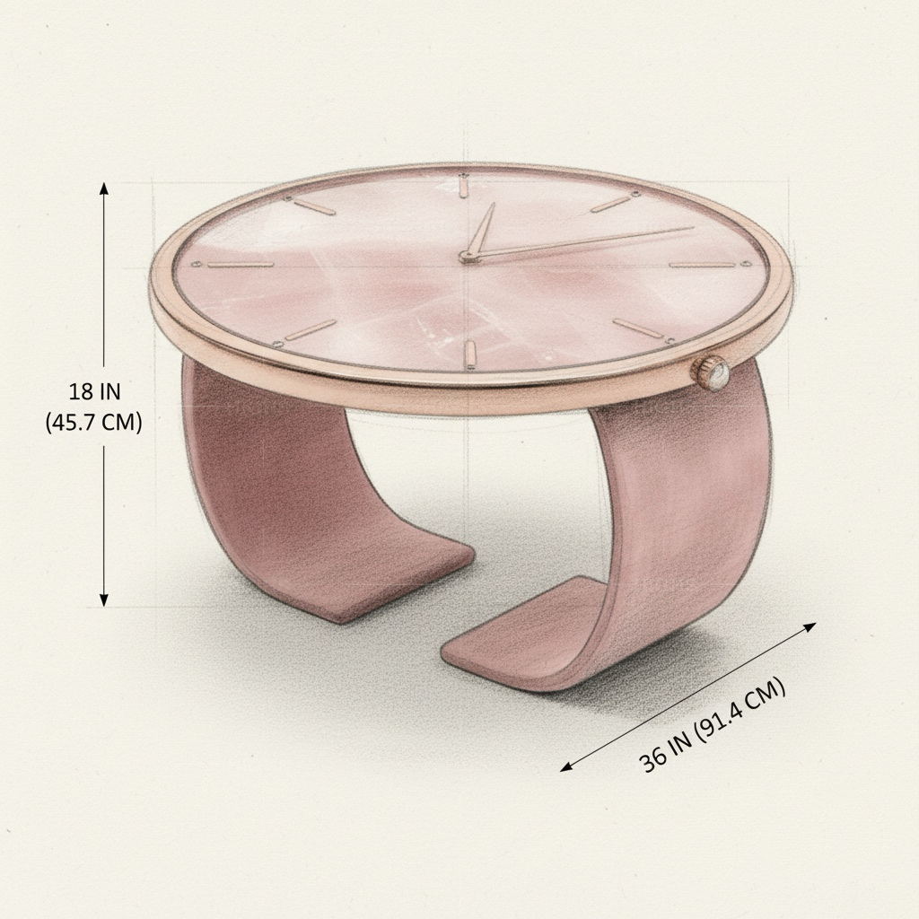 still watch offee table Pink natural marble crystal embellishment