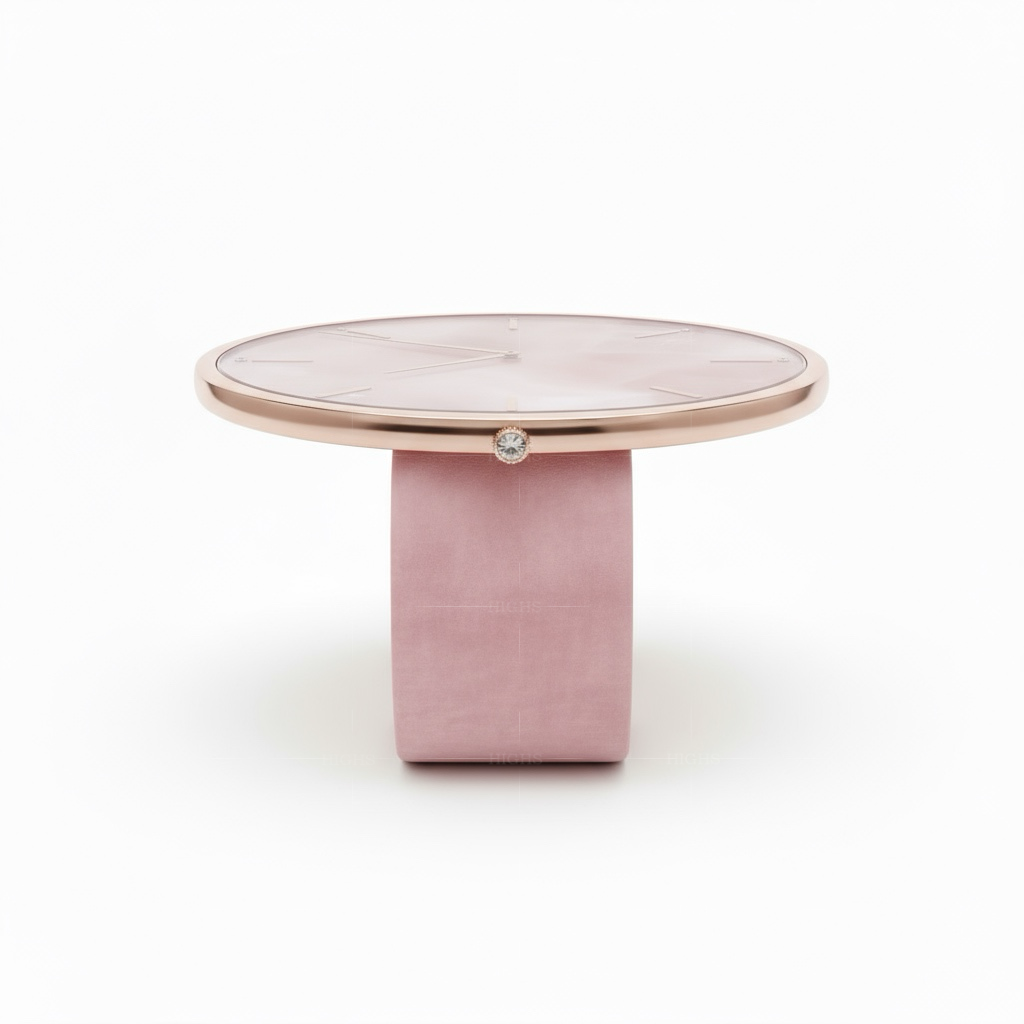 still watch offee table Pink natural marble crystal embellishment
