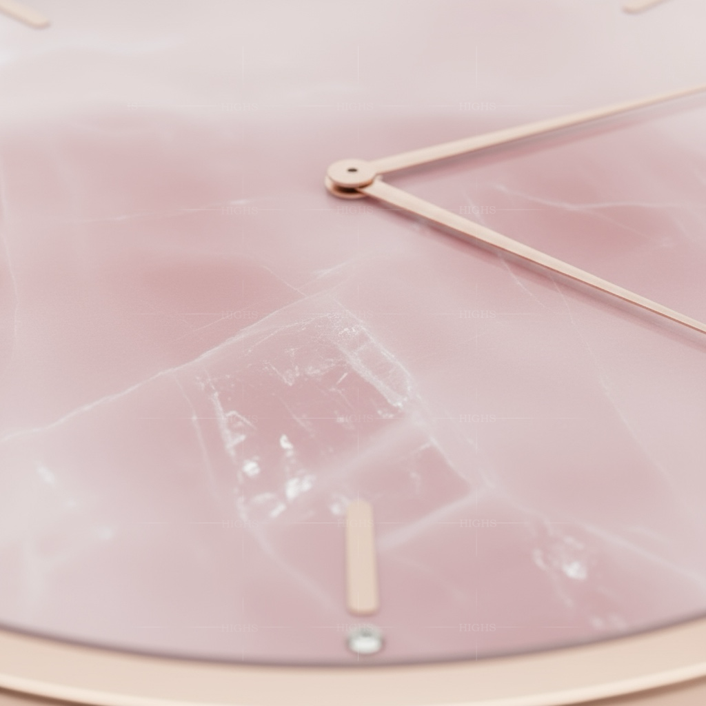 still watch offee table Pink natural marble crystal embellishment