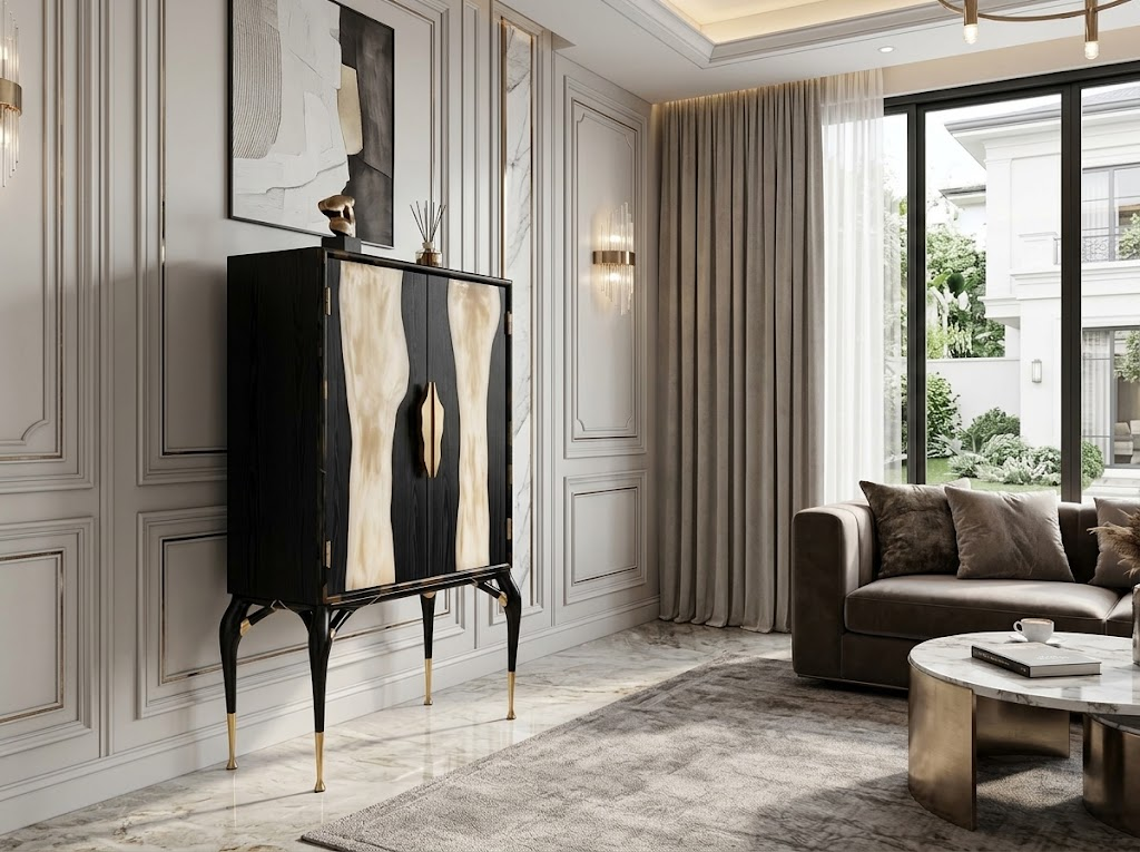 Modern Simple Solid Wood Unique High-End Customize Wine Cabinet