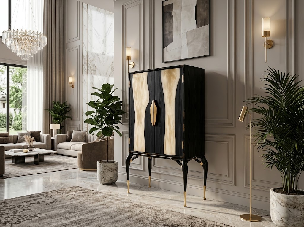 Modern Simple Solid Wood Unique High-End Customize Wine Cabinet