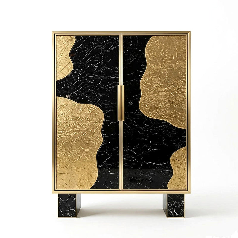High Quality Creativity Simple Marble Customize Metal Wine Cabinet