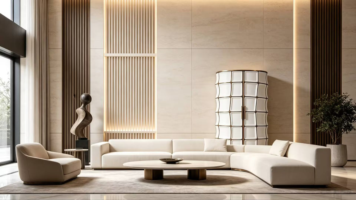 High-End Designer Ceramics Unique Geometry Metal Wine Cabinet