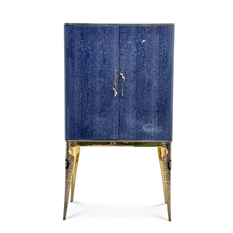 Living Room High-End Metal Simplicity Solid Wood Wine Cabinet