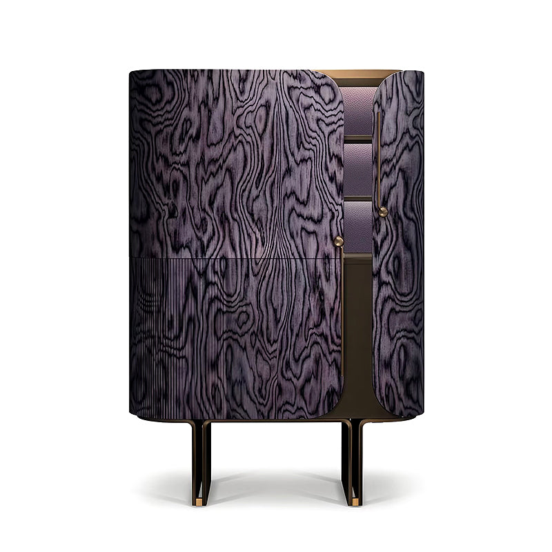 Luxurious Creativity Minimalist Solid Wood Curved Wine Cabinet