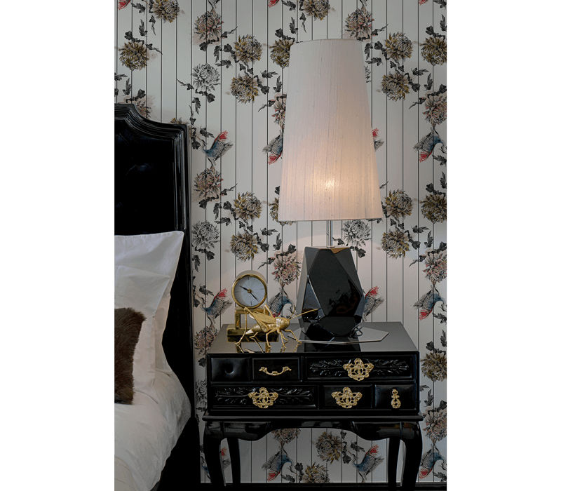 Black Solid wood brass luxurious York Nightstand