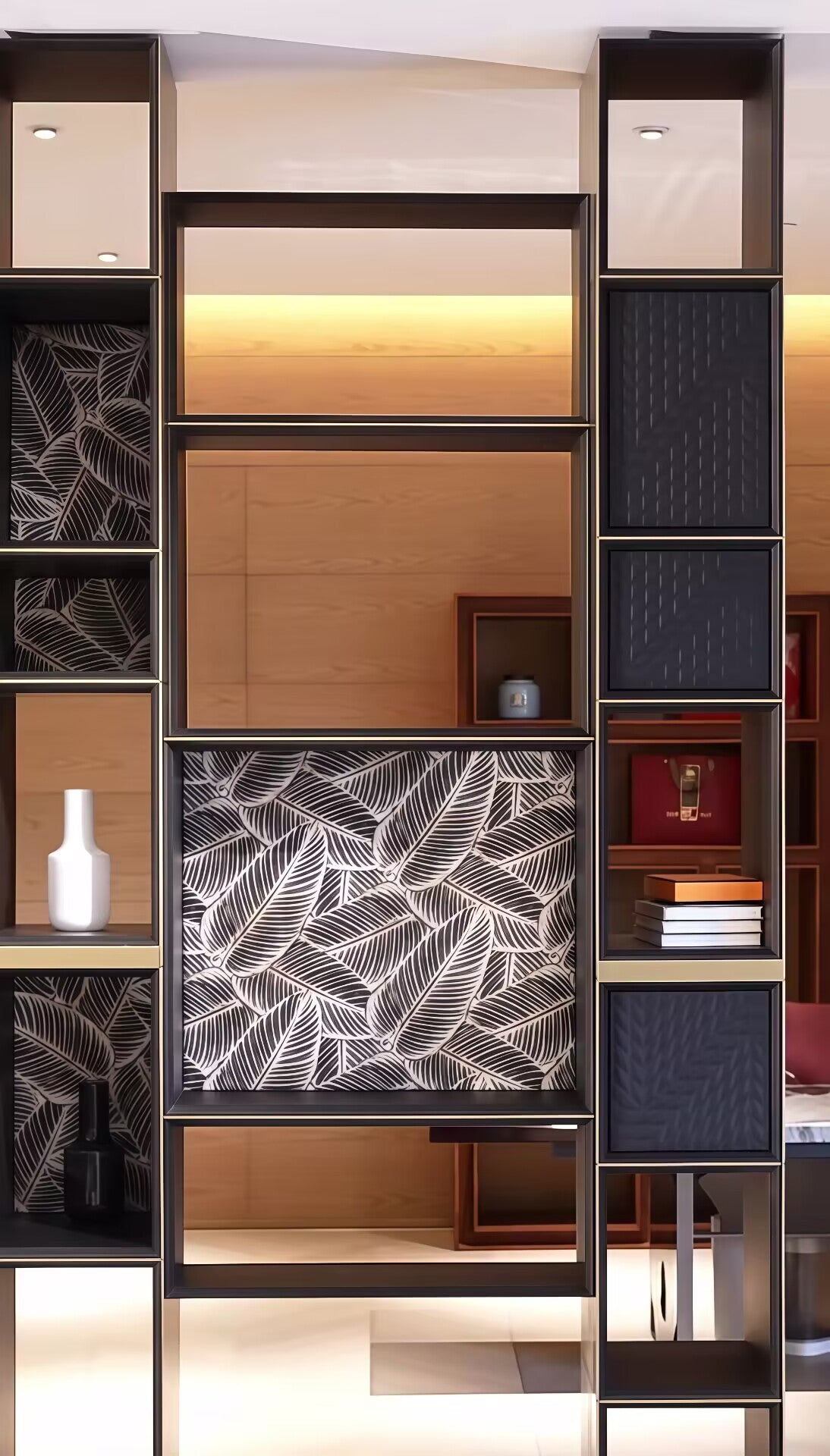 Acapulco Italian Luxury Designer Metal Creativitysolid Wood Bookshelf