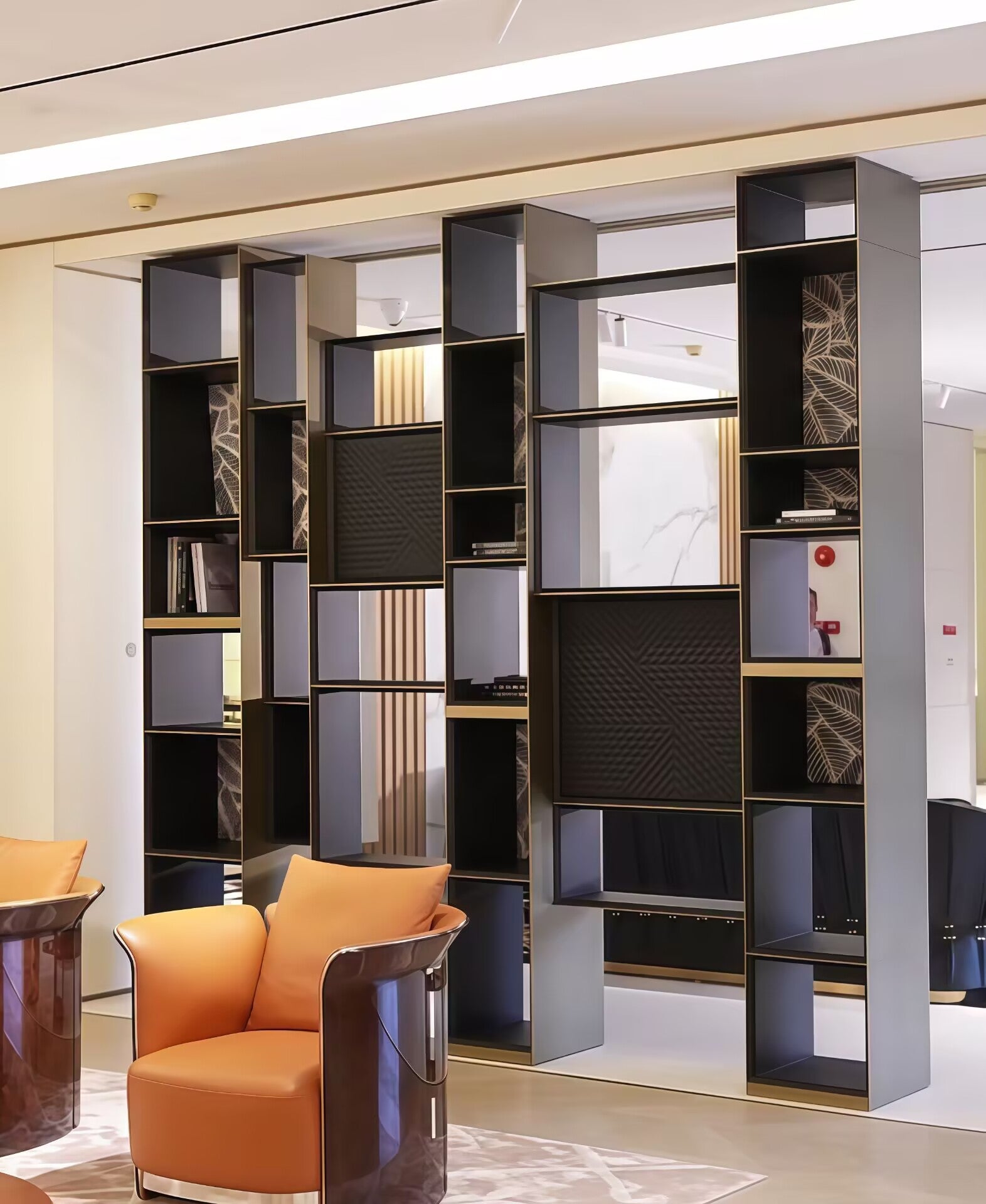 Acapulco Italian Luxury Designer Metal Creativitysolid Wood Bookshelf