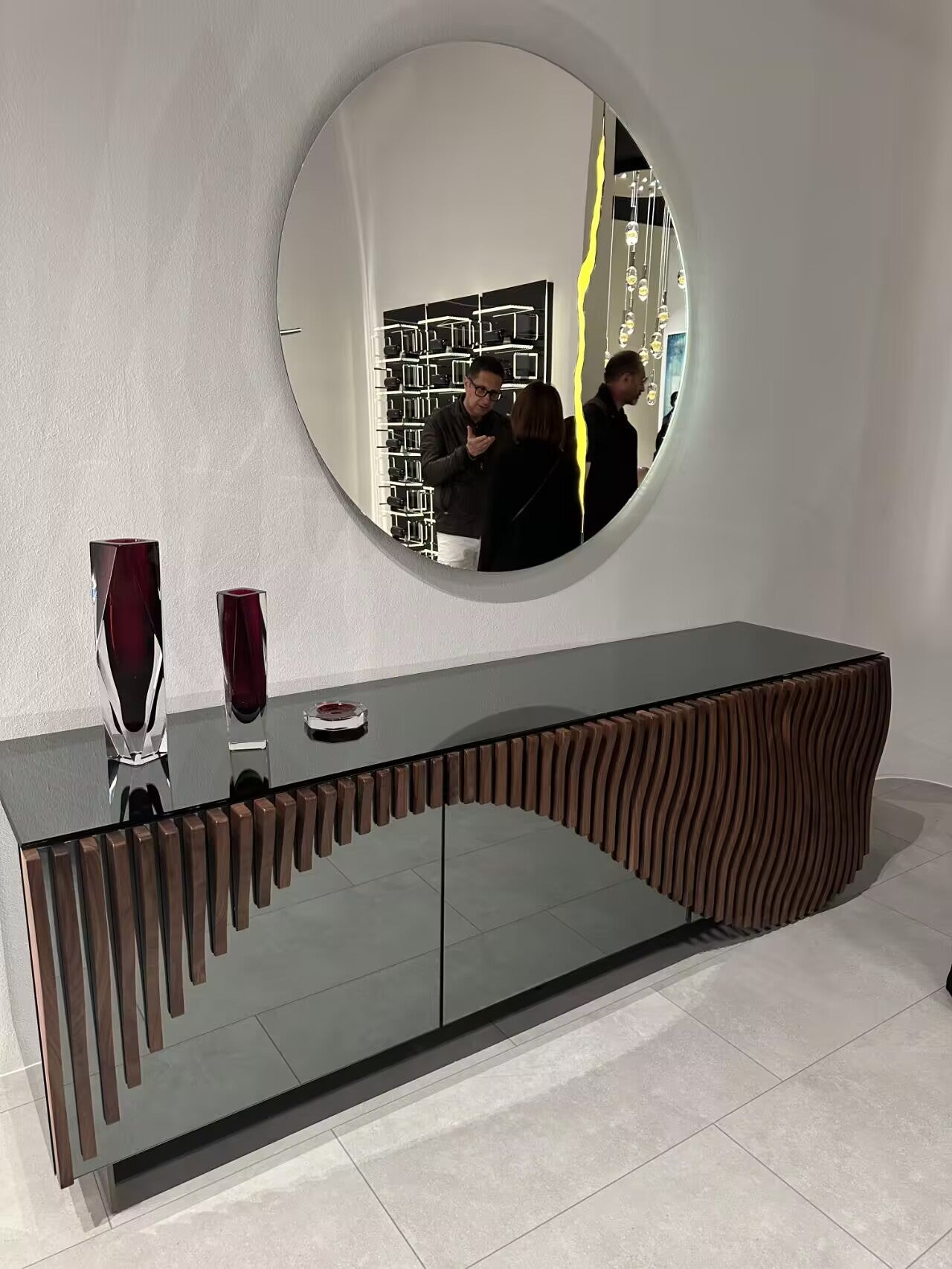 Accento Living Room Minimalism Solid Wood Metal Sideboard