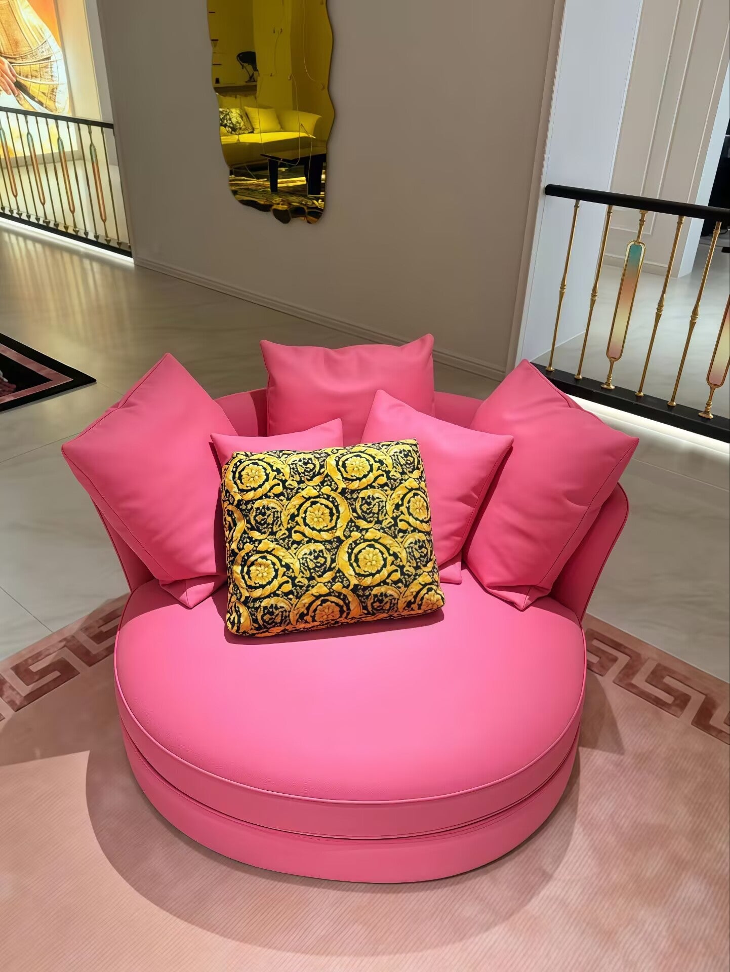Aeternitas Italian Living Room Artistic Genuine Leather Customize Sofa