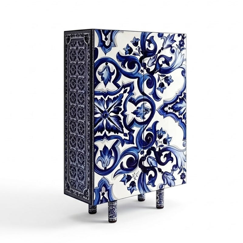 Aiace Unique Creativity Hand-Painted Solid Wood Sideboard