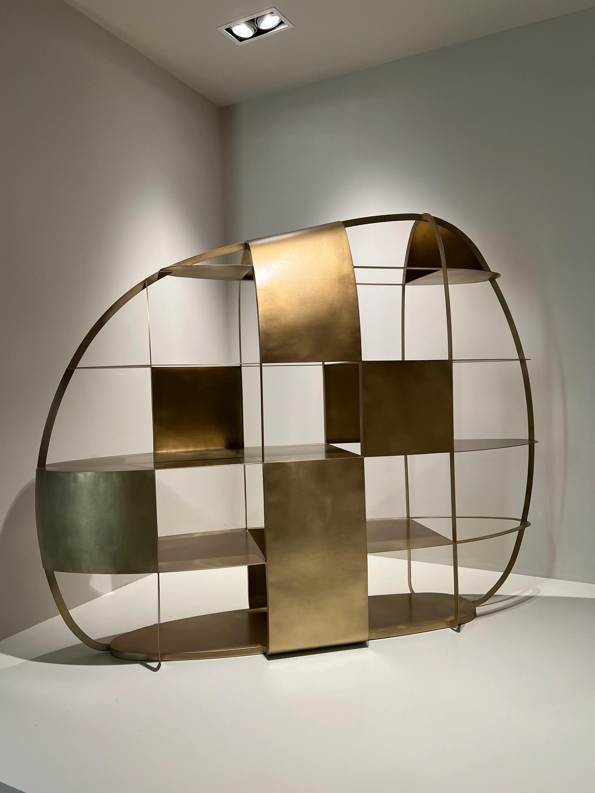 Airframe Italian Minimalism Creativity Stainless Steel Bookshelf