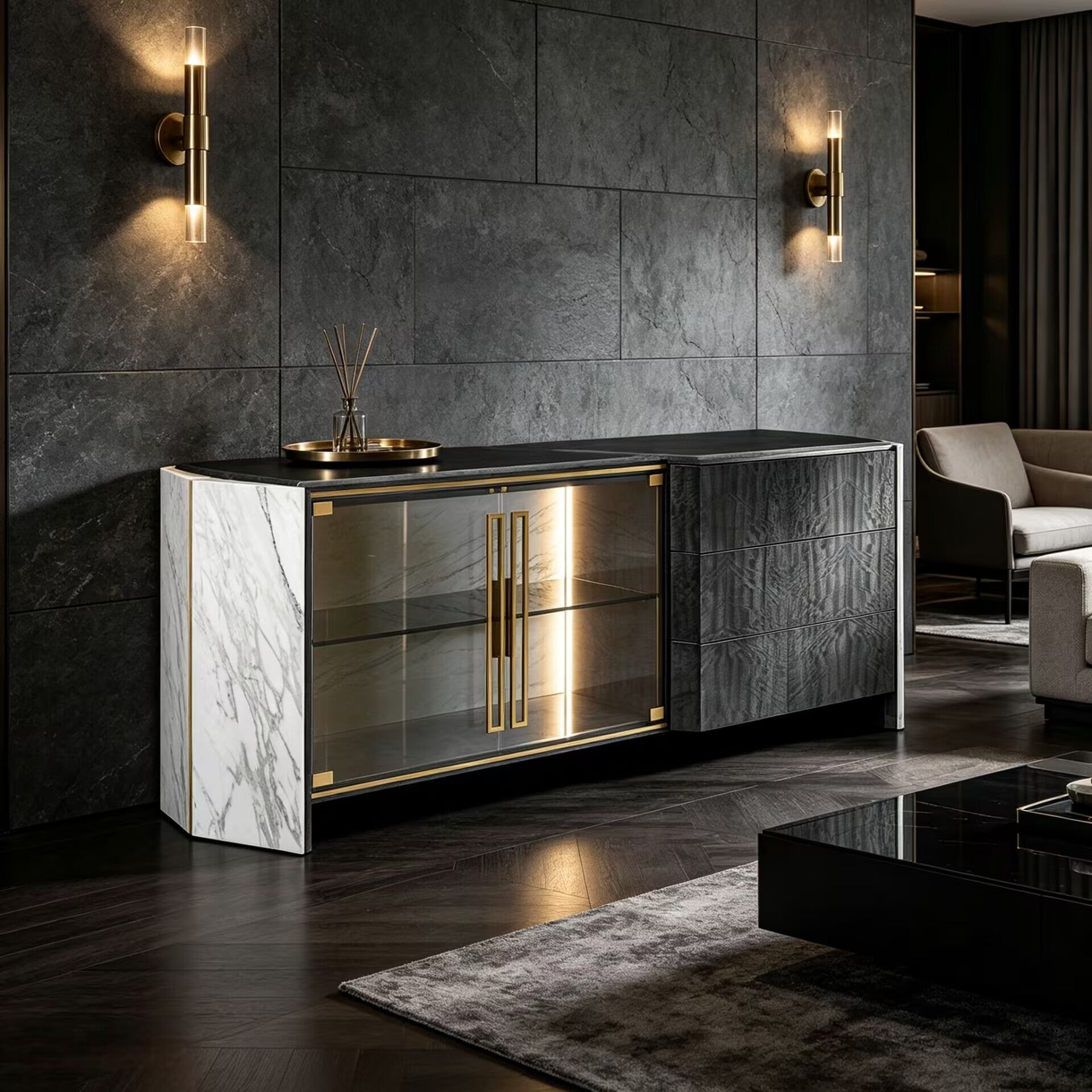 algerone High quality Creativity marble Simple Storage Sideboard