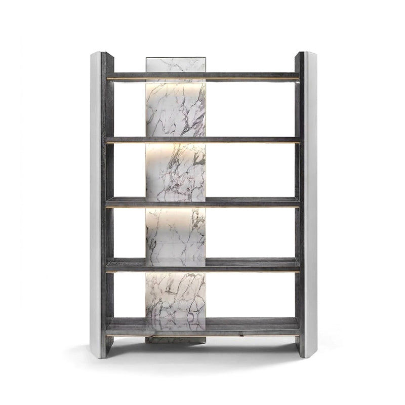 Algerone Modern Minimalist Solid Wood Designer Marble Bookshelf