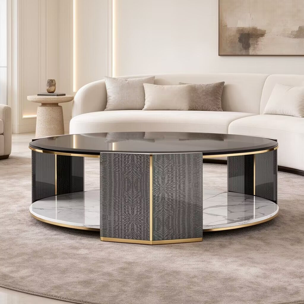 Algerone I Creativity Double-Layer Round Coffee Table Coffee Table