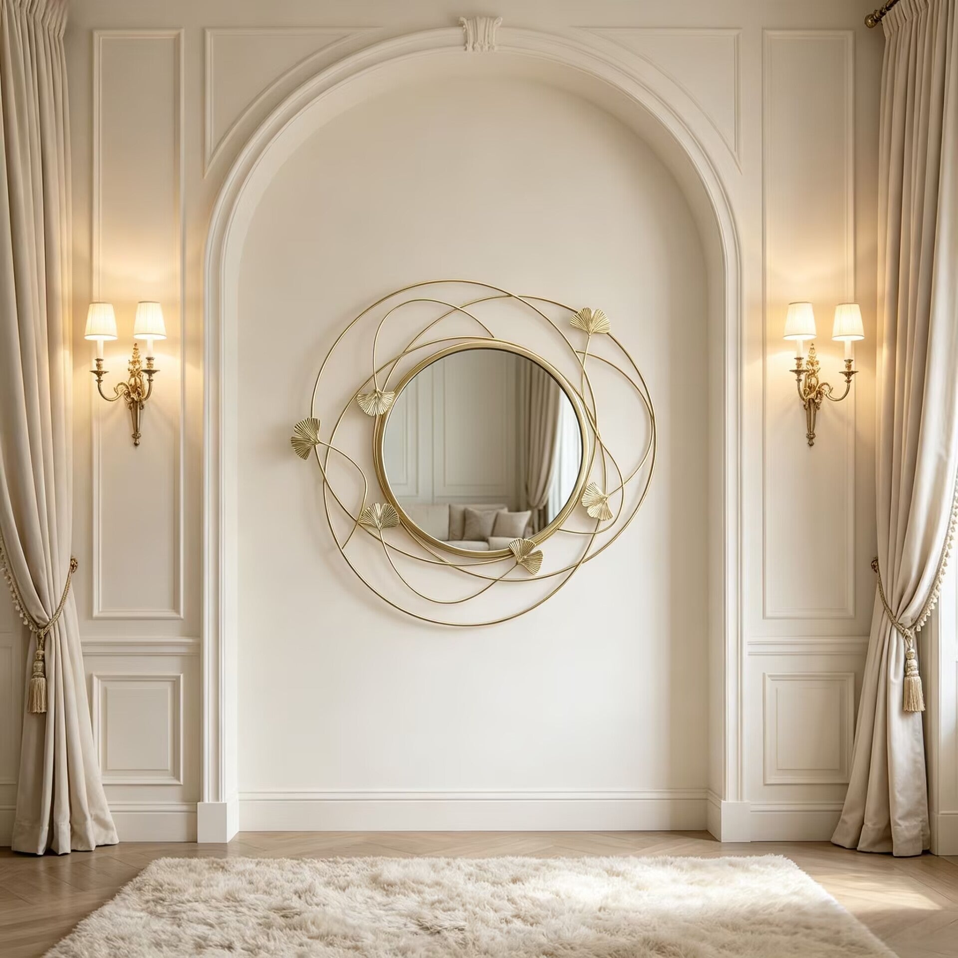 Anglet Luxurious Modern Villa Living Room Metal Decorative Mirror
