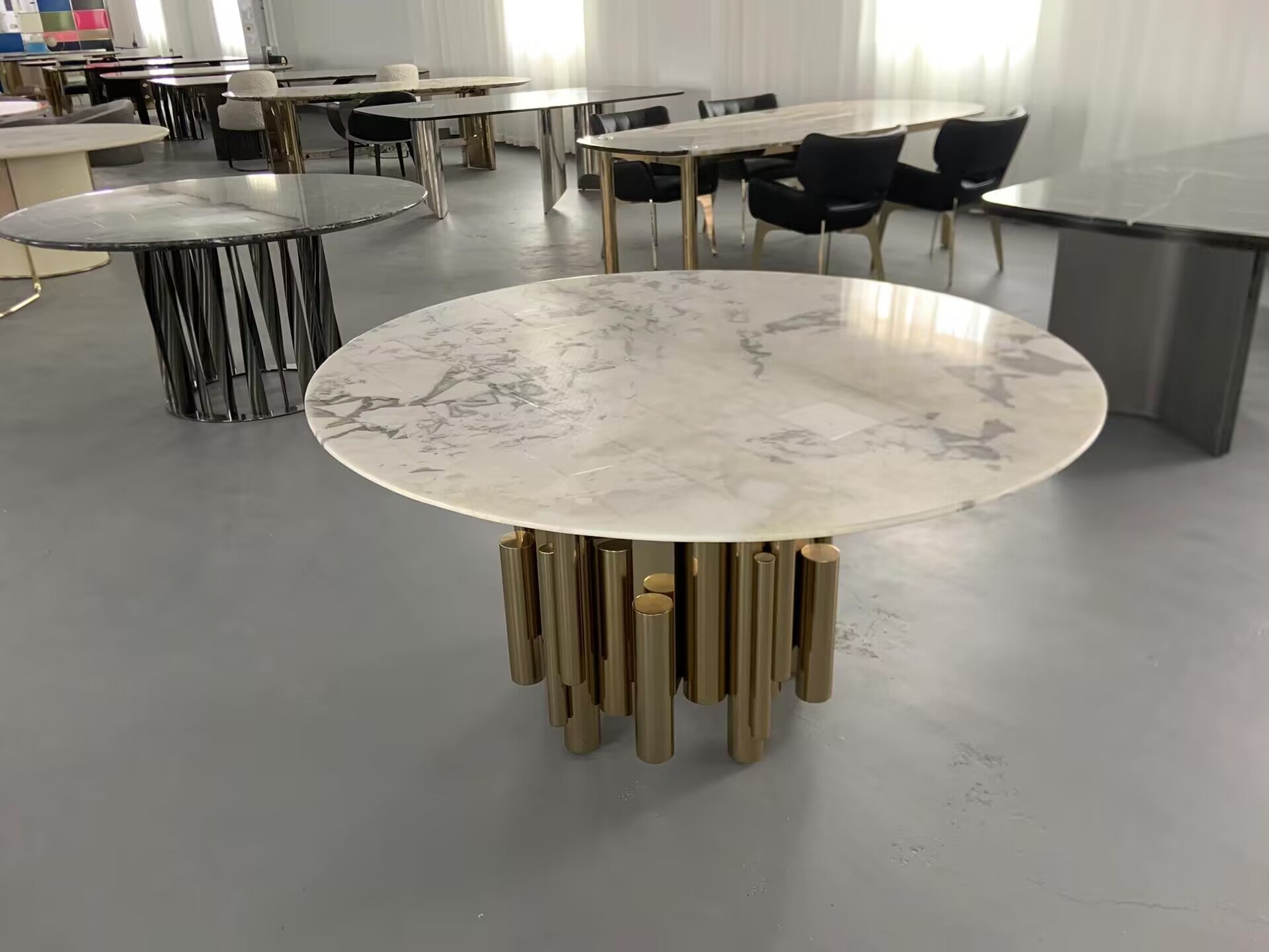 Antigua Light Luxury Artistic Metal High-End Marble Dining Table
