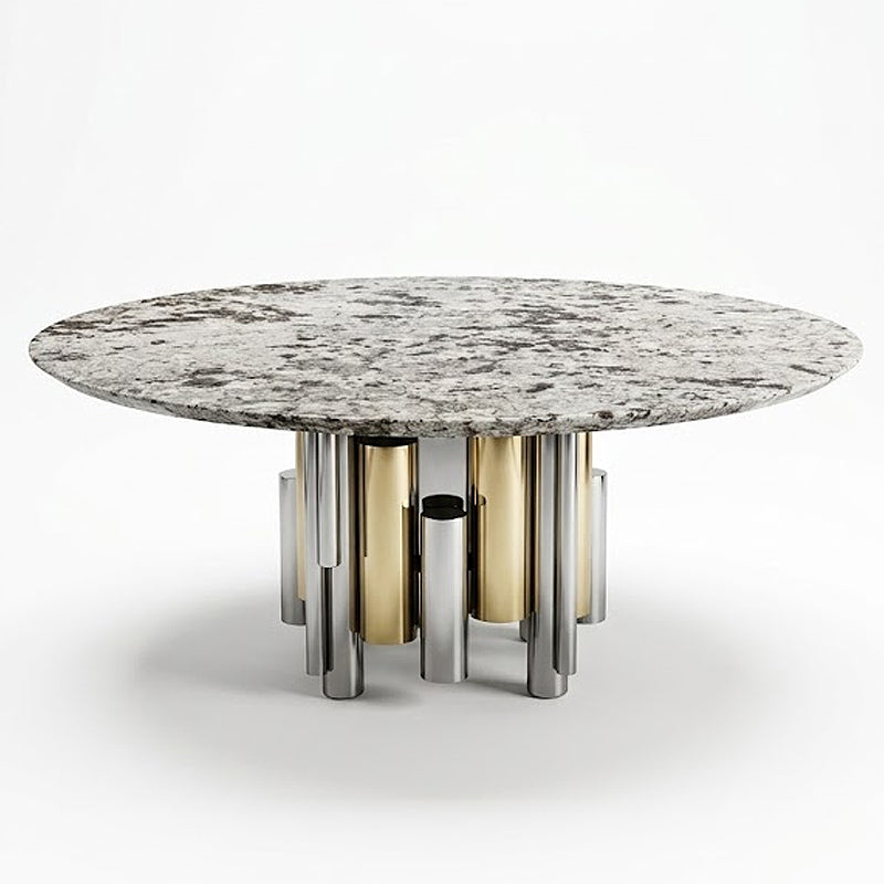 Antigua Light Luxury Artistic Metal High-End Marble Dining Table
