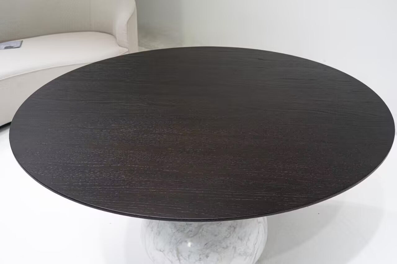 Aqua Modern Minimalism Designer Marble Round Dining Table