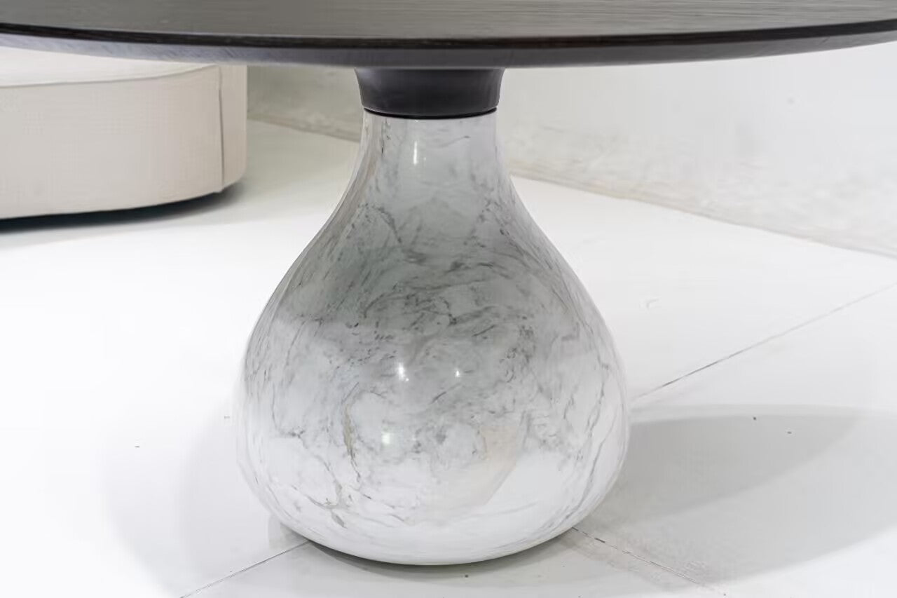 Aqua Modern Minimalism Designer Marble Round Dining Table