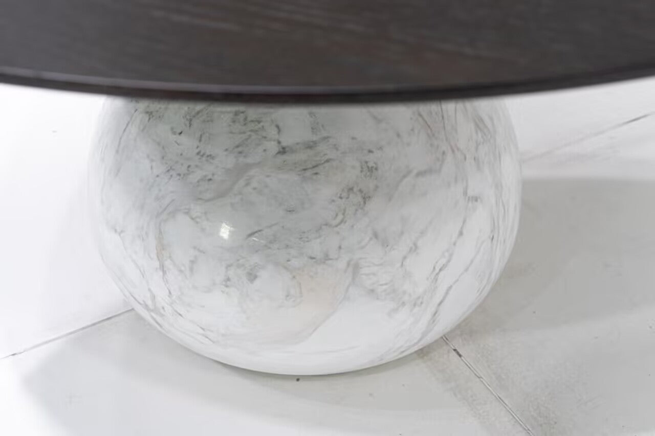 Aqua Modern Minimalism Designer Marble Round Dining Table