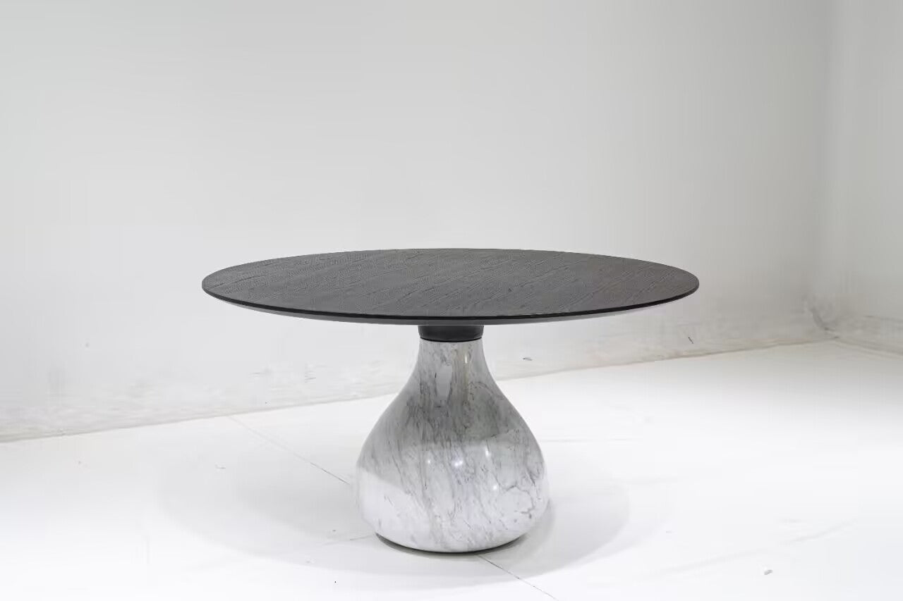 Aqua Modern Minimalism Designer Marble Round Dining Table
