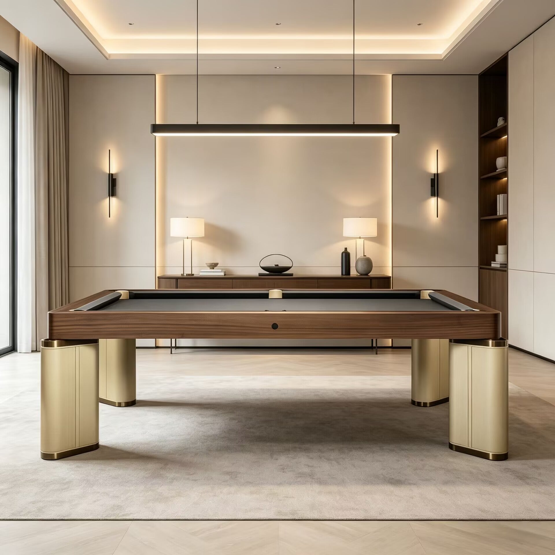 Aria Italian Simplicity Solid Wood Upscale Leather Standard Billiard Table