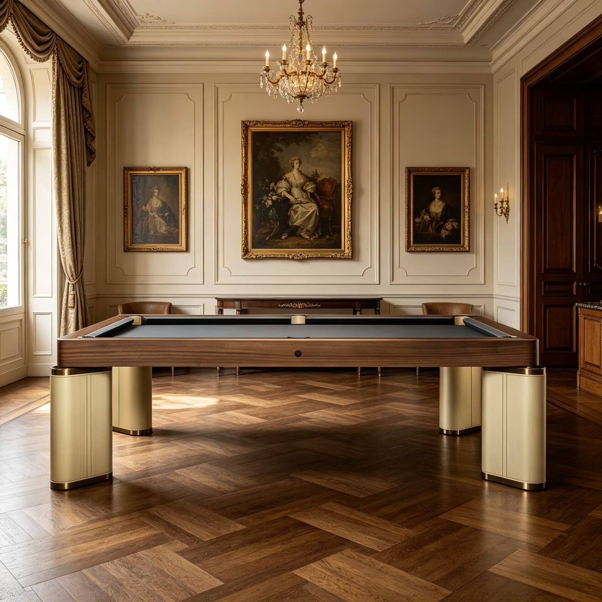 Aria Italian Simplicity Solid Wood Upscale Leather Standard Billiard Table