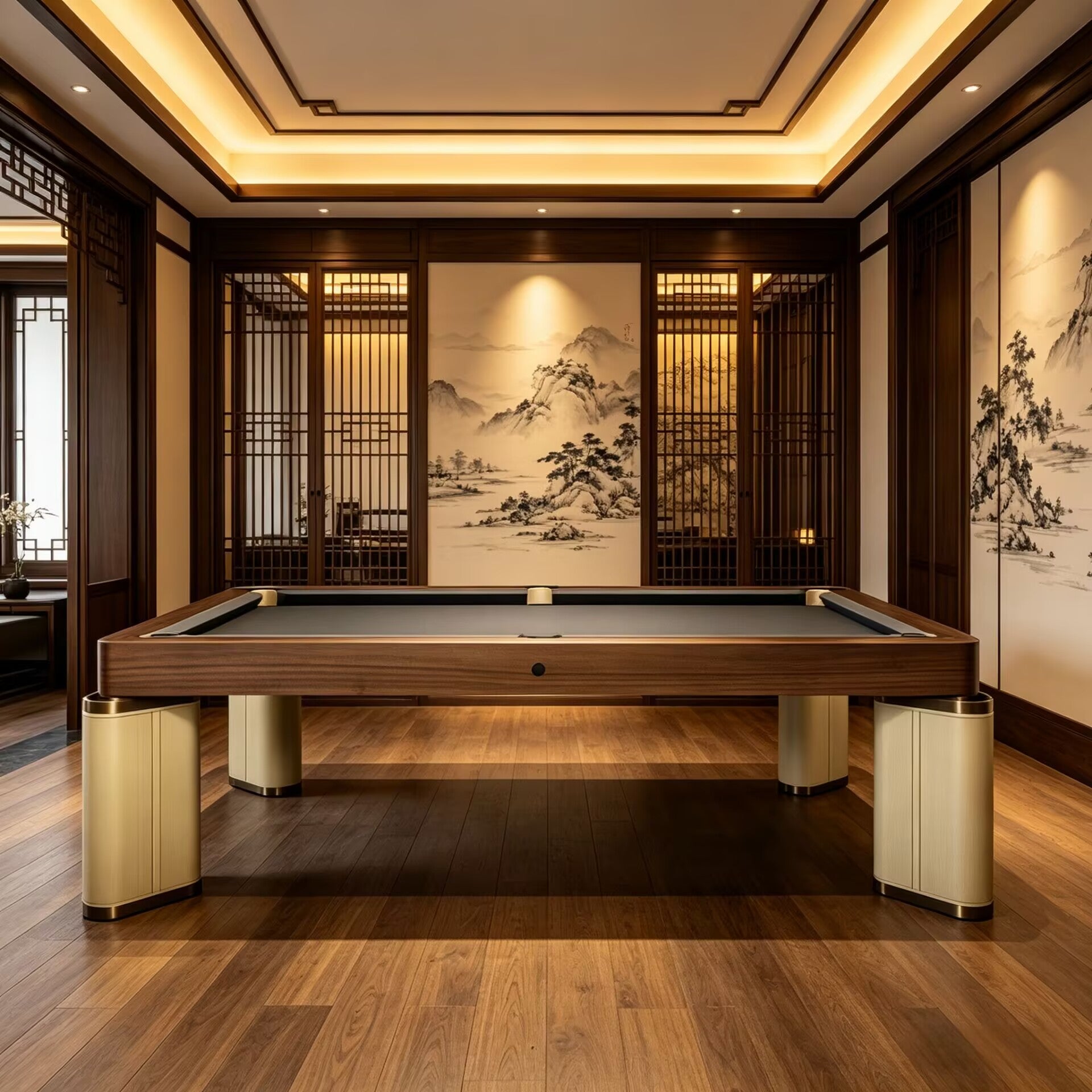 Aria Italian Simplicity Solid Wood Upscale Leather Standard Billiard Table